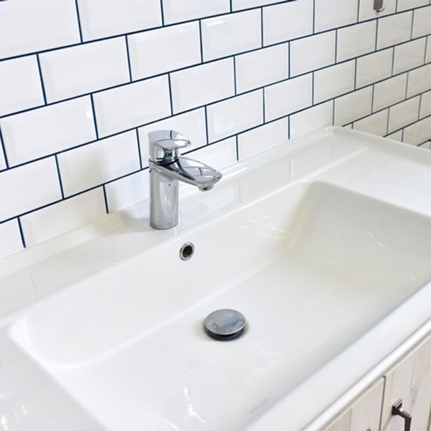 Photo of a newly replaced bathroom sink